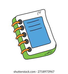 Icono de cuaderno con fondo blanco Ilustración de stock de Vector