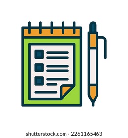 icono de bloc de notas para tu sitio web, móvil, presentación y diseño de logotipo.