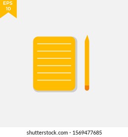 A notebook icon.book ilustration.document with shadow