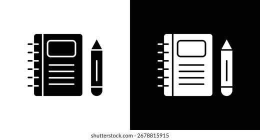 Ícones de bloco de notas. ícone de vetor de glifo. Ilustração vetorial eps 10