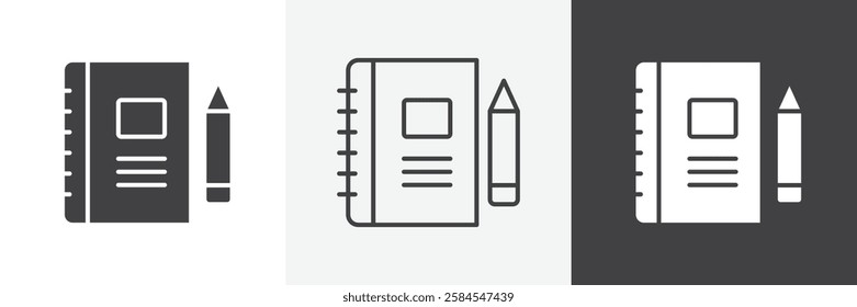 Notebook icons graphics pack vectors.