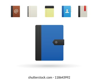 Notebook Icons on white background. Vector illustration.
