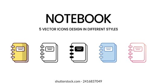 Notebook icons set vector illustration. vector stock,
