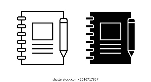 Notebook icons set for website design