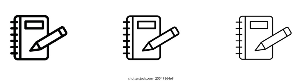 Notebook icons in tree different stroke sizes