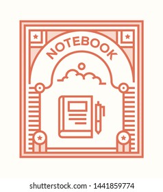 NOTEBOOK AND ILLUSTRATION ICON CONCEPT