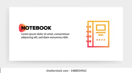 NOTEBOOK AND ILLUSTRATION ICON CONCEPT