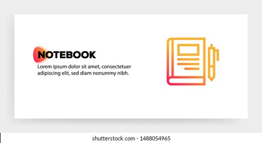 NOTEBOOK AND ILLUSTRATION ICON CONCEPT