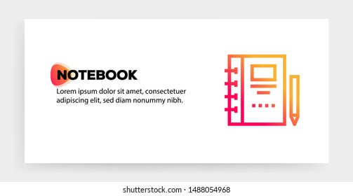 NOTEBOOK AND ILLUSTRATION ICON CONCEPT