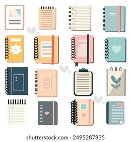 Notebook illustration vector, pastel vector illustration