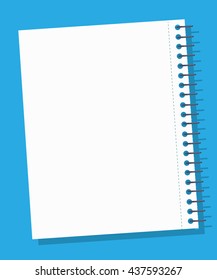 notebook  illustration. white paper