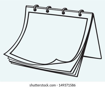 Notebook isolated on blue background