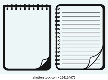 Notebook isolated on blue background