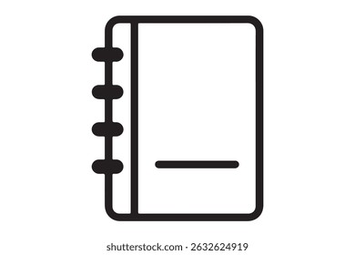 Notebook isolated on white background for notes and organization