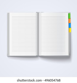 Notebook isolated on white background. Vector Reminder, diary, business planner