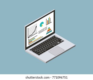 Notebook isometric, business