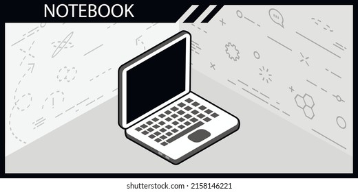 Notebook isometric design icon. Vector web illustration. 3d colorful concept