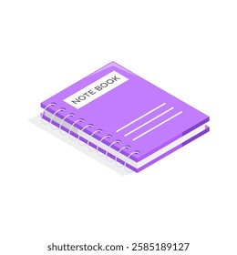 Notebook isometric icon in modern style