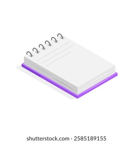 Notebook isometric icon in modern style