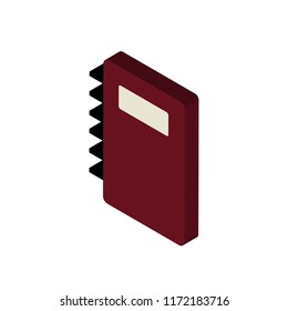 Notebook isometric left top view 3D icon