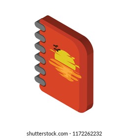 Notebook isometric left top view 3D icon