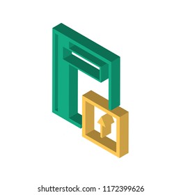 Notebook isometric left top view 3D icon