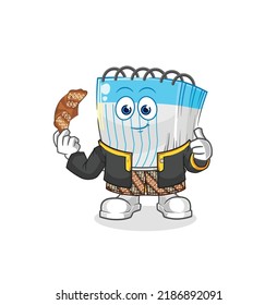 the notebook Javanese character. cartoon mascot vector