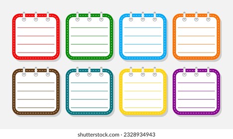 Notebook labels and notepad template. Vector design.