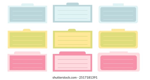 Diseño de Plantilla de Vector. Lindas notas de papel. Conjunto estacionario. Pegatinas de planificador imprimibles. Nota de la lista de tareas pendientes. Plantilla para su mensaje. Elemento de planificación decorativa.