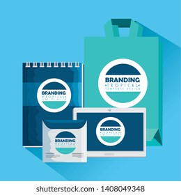 notebook with labelt and cd envelope with product bag