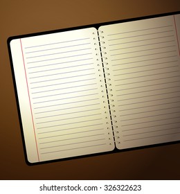 Notebook with lamp light