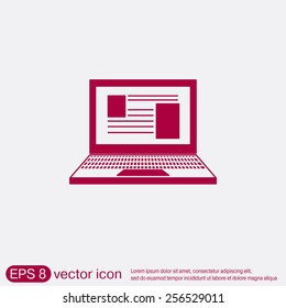 notebook laptop icon. web sign