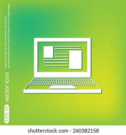 notebook laptop icon. web sign