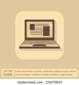 notebook laptop icon. web sign