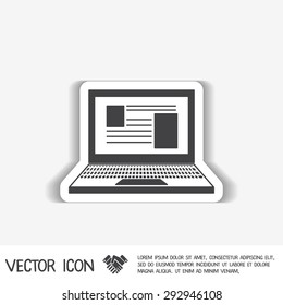 notebook laptop icon. web sign
