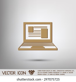 notebook laptop icon. web sign