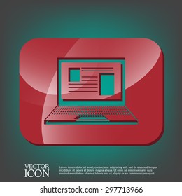 notebook laptop icon. web sign