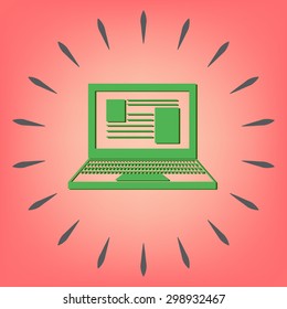 notebook laptop icon. web sign