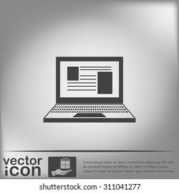 notebook laptop icon. web sign