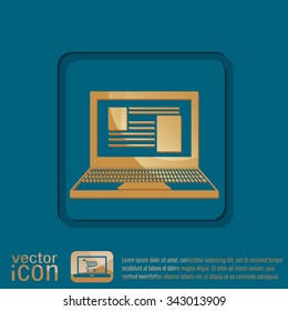 notebook laptop icon. web sign
