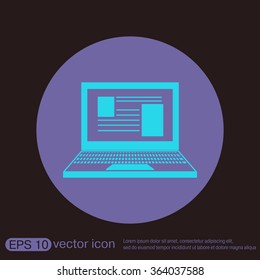 notebook laptop icon. web sign