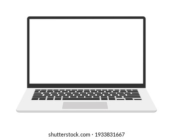 Notebook. Laptop icon for working from home. Vector stock illustration on white isolated background. Simple style.