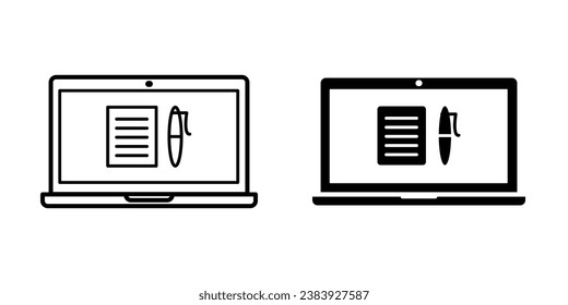 Notebook. Laptop icon for working from home