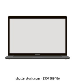 notebook laptop, vector illustration, flat style,front view