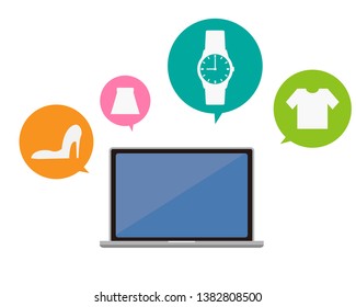 notebook laptop, vector illustration,lining draw