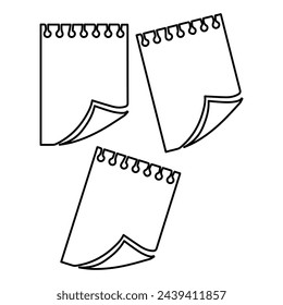 notebook leaves icon on a white background, vector illustration