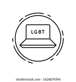Notebook, lgbt icon. Simple line, outline vector sexual minoritie icons in circle for ui and ux, website or mobile application