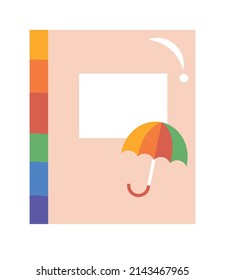 notebook and lgtbi umbrella icon