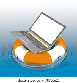 Notebook lifesaver. Vector illustration.