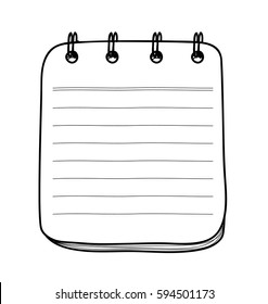 notebook line art hand drawn vector illustration